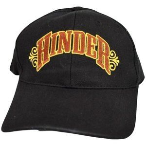 Hinder Mens Black Embroidered Flex Fit Black Hat Cap New One Size